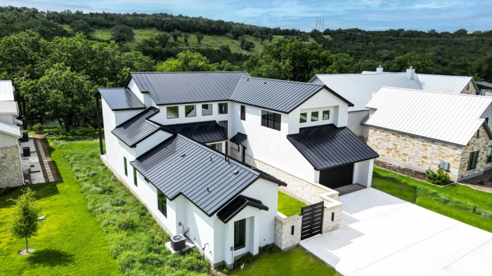 Guadalupe River luxury home entry facade