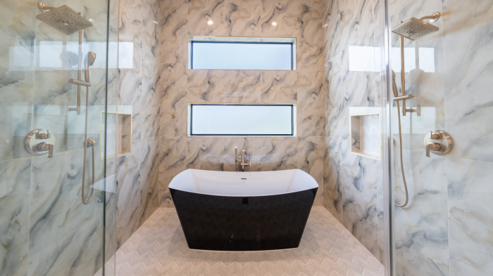Standing Bath in Custom Large Shower of Custom Home