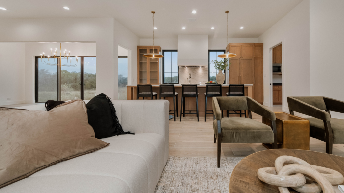 Texas Hill Country custom home with cozy living spaces